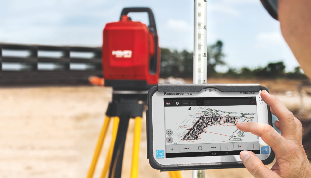 A close up of a device running Hilti onsite software