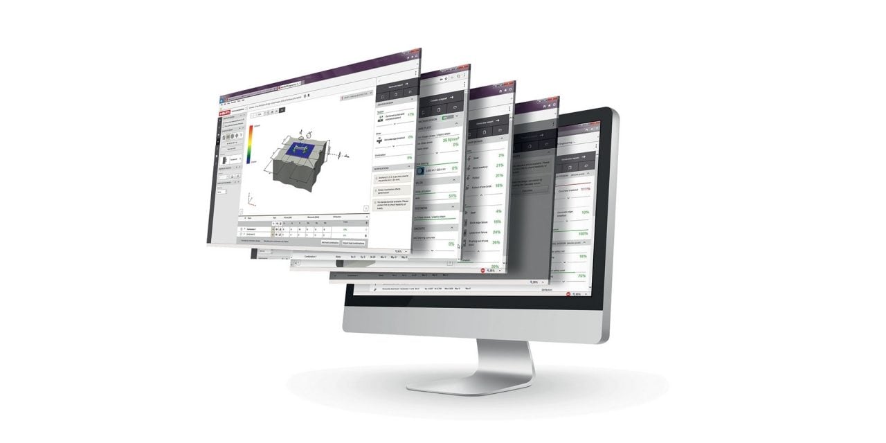 Hilti profis engineering's different designs are displayed on computer screens