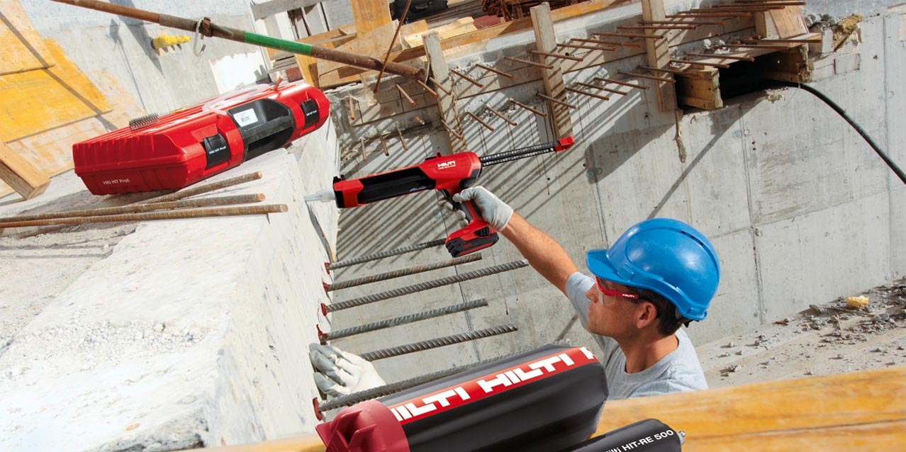 man suing rebar dowelling on a jobsite