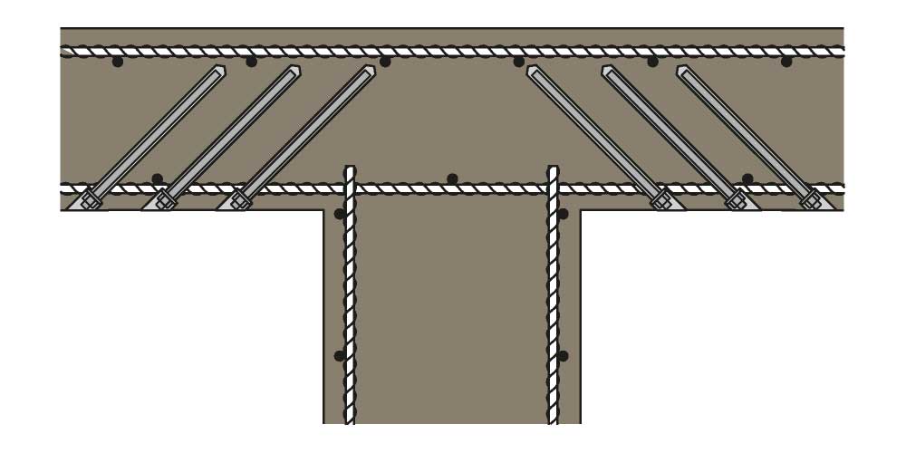 Post installed rebar shear reinforcement Hilti design solution