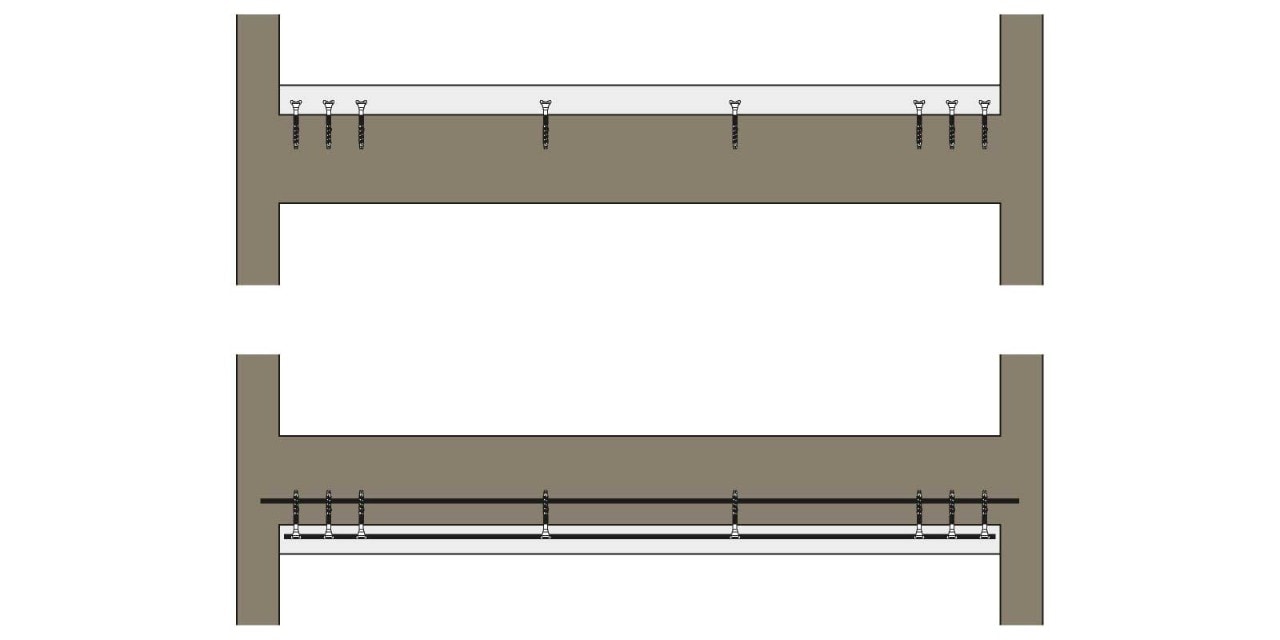 Post installed rebar concrete overlay Hilti design solution
