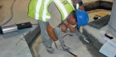Hilti post installed rebar column foundation