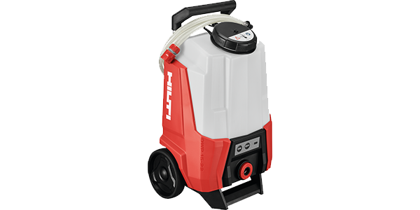 a red hilti water unit with wheels