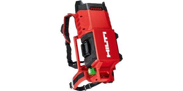 a red hilti cordless backpack vacuum