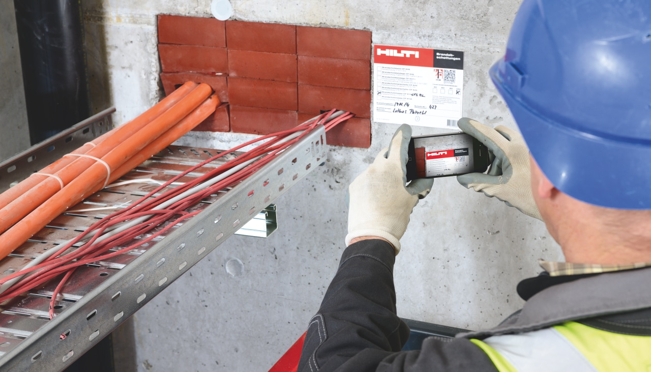 Firestopping penetrations​ seen on a wall