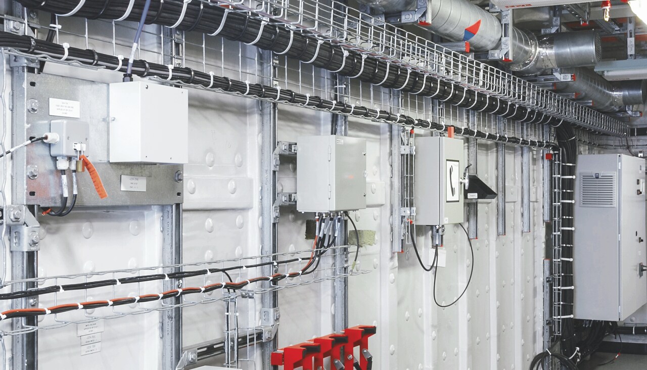 Piping supports in a factory displayed