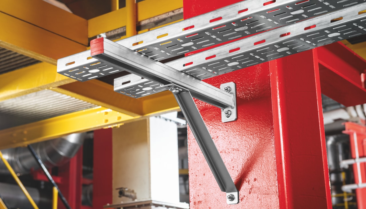 metal bars fastened to metal columns