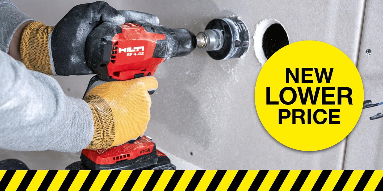 person using a Hilti red tool