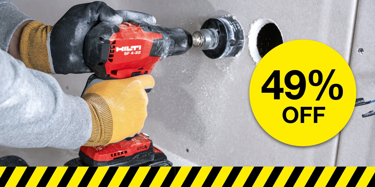 person using a Hilti red tool