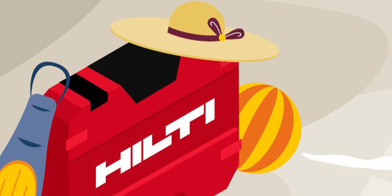 illustration of a Hilti tool box with summer accessories
