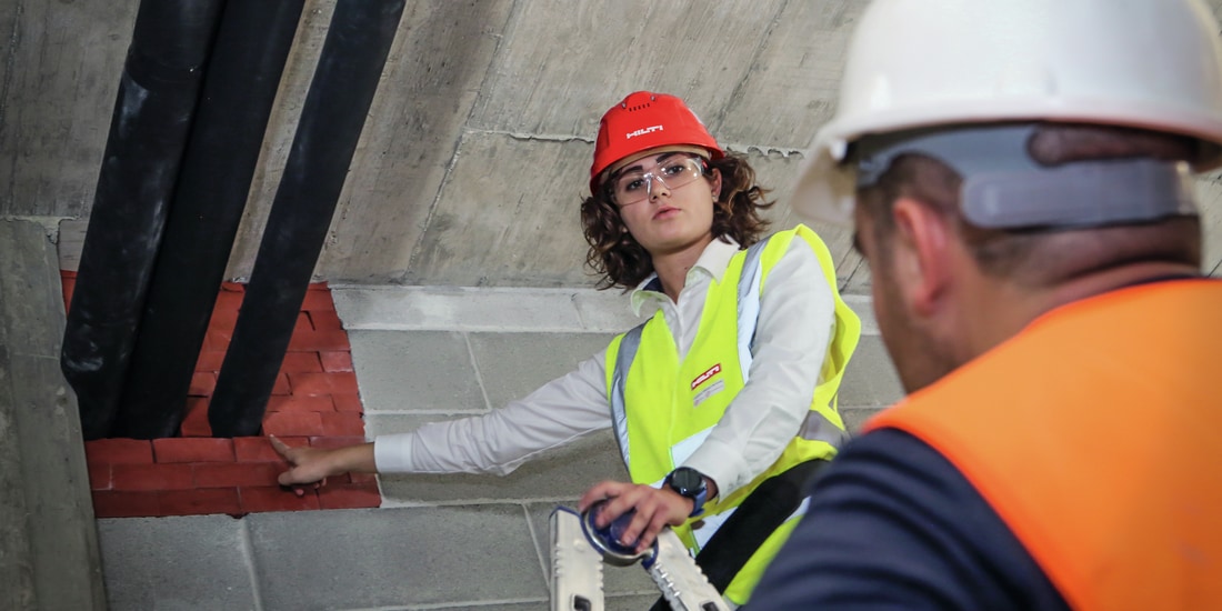 Hilti account manager explaining about firestop applications