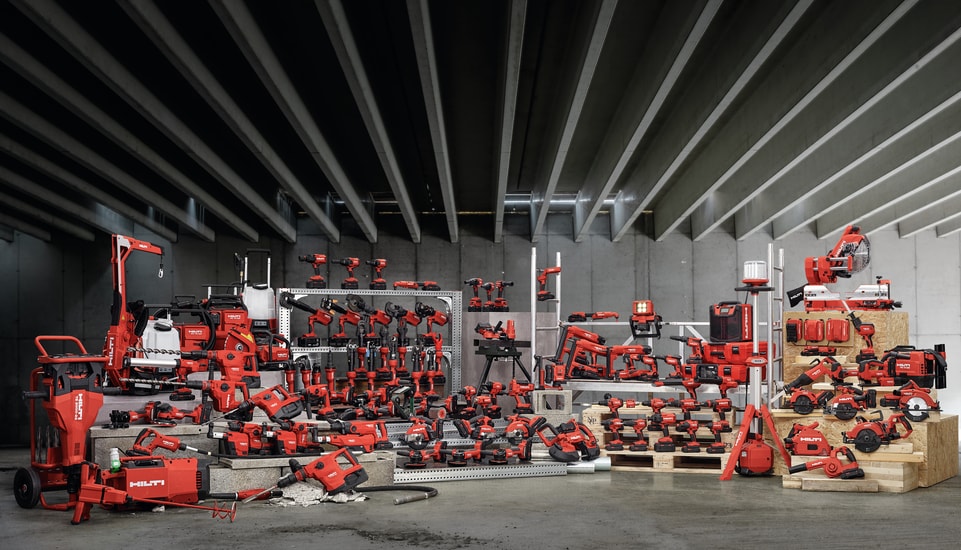 Hilti Nuron cordless tools on display