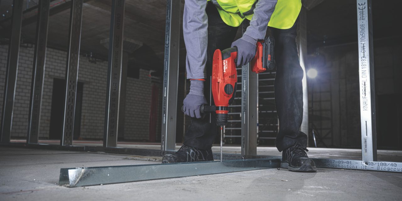 Hilti cordless rotary hammers used on jobsite