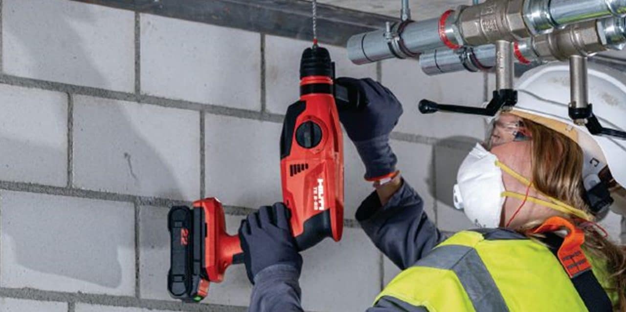 Hilti cordless rotary hammers used on jobsite