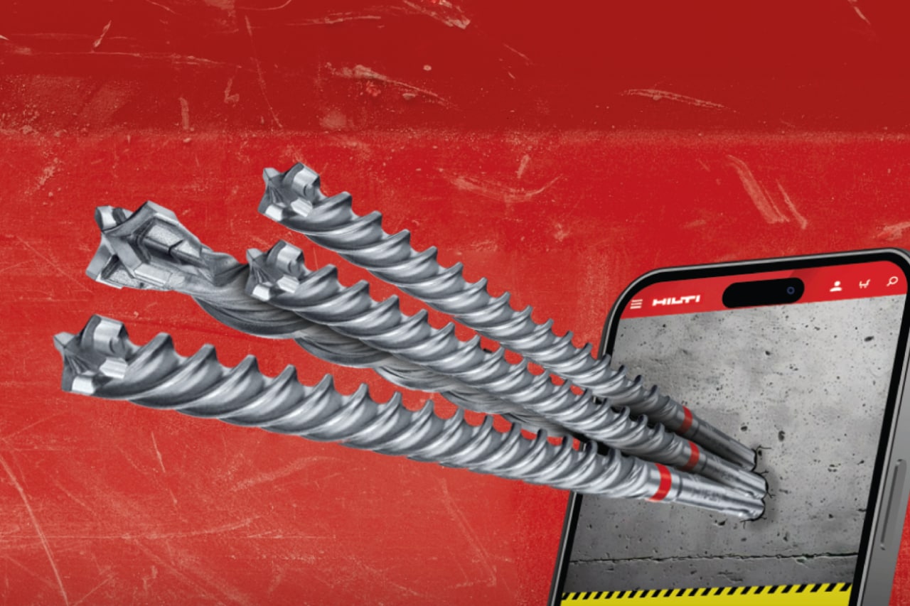 hilti drill bits displayed on a mobile phone