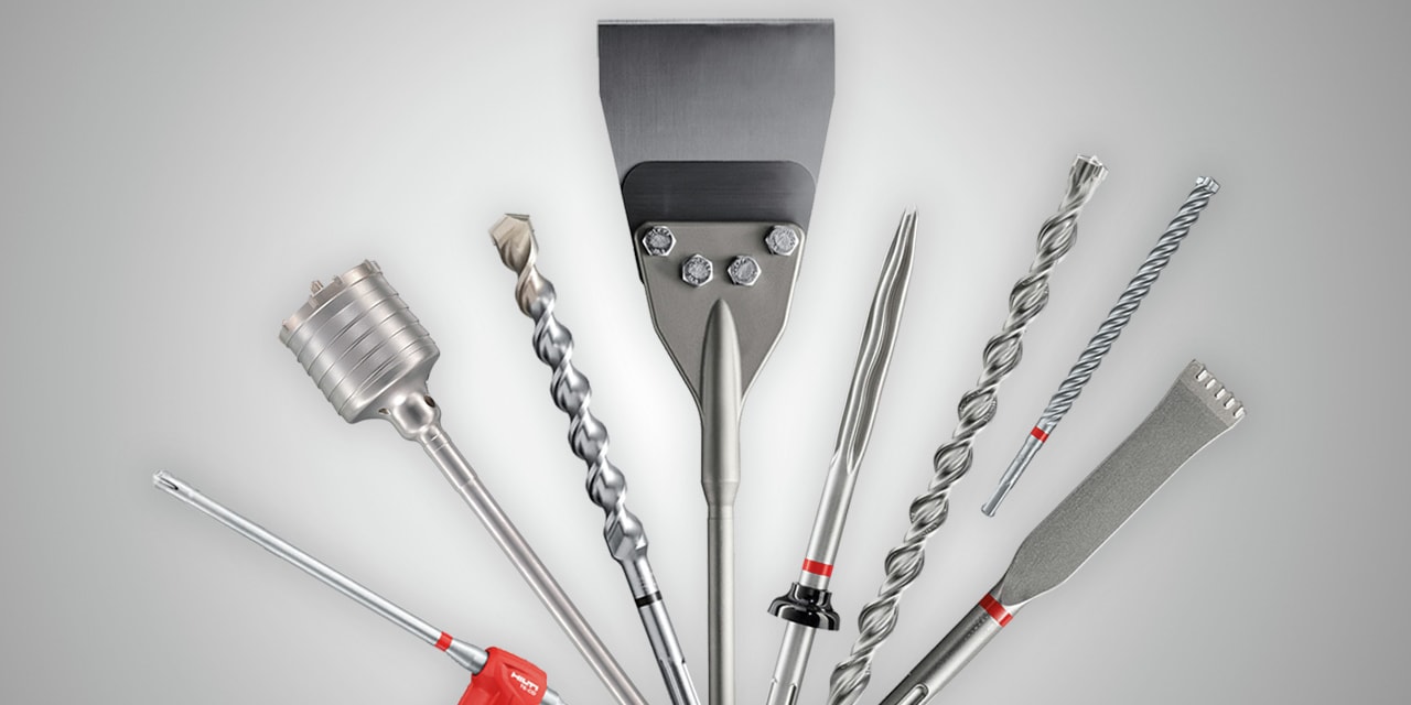 Hilti inserts are shown on display