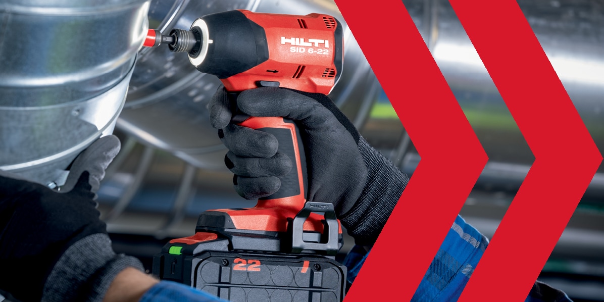 man using Hilti cordless impact driver