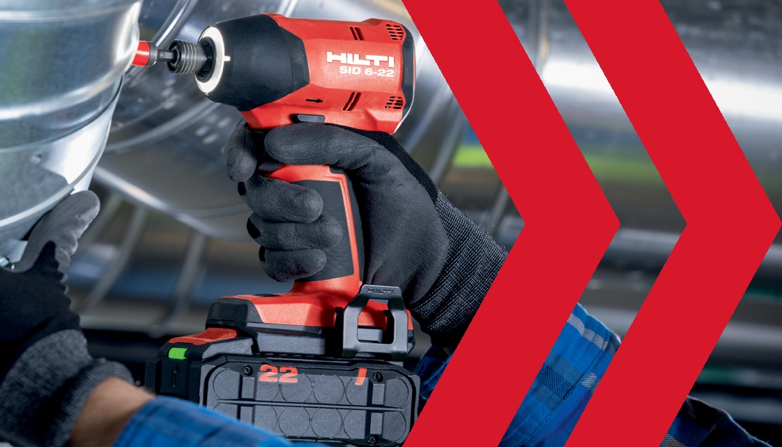 man using Hilti cordless impact driver