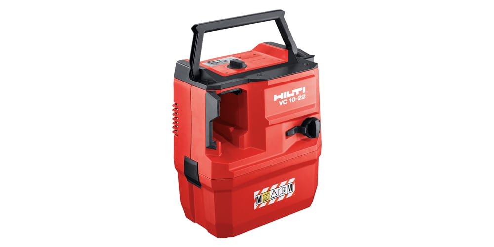 a red Hilti vacuum