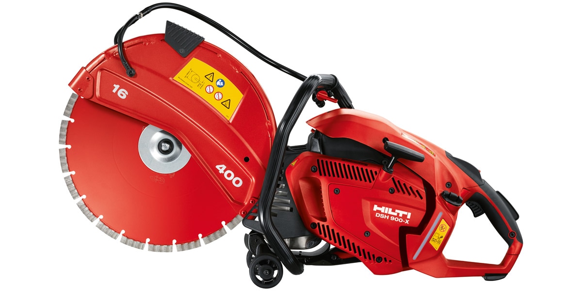 Hilti petrol saw displayed