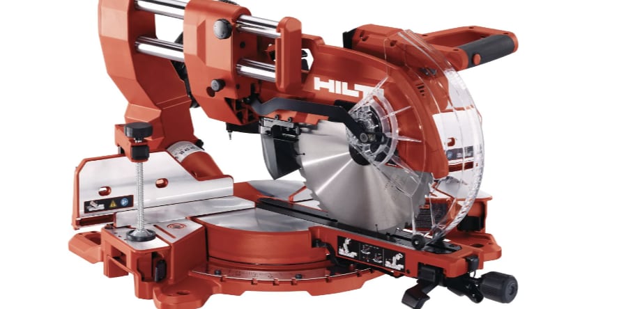 Hilti cordless mitre saw displayed