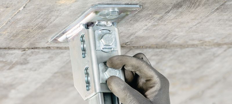 MQN-B channel connector Ultimate galvanised channel connector – fire-tested according to ETA Applications 1