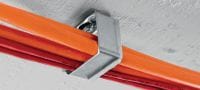 X-ECH-FE MX Metal cable holder Metal bunched cable holder for use with collated nails or anchors on ceilings or walls Applications 5
