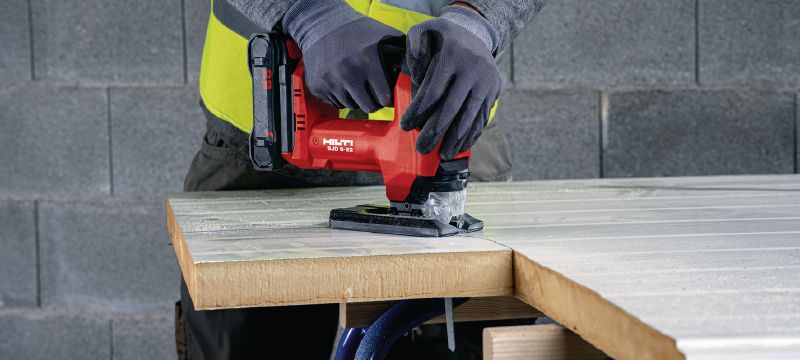 Nuron SJD 6-22 Cordless jigsaw Powerful top-handle cordless jigsaw with optional on-board dust collection for precise straight or curved cuts (Nuron battery platform) Applications 1