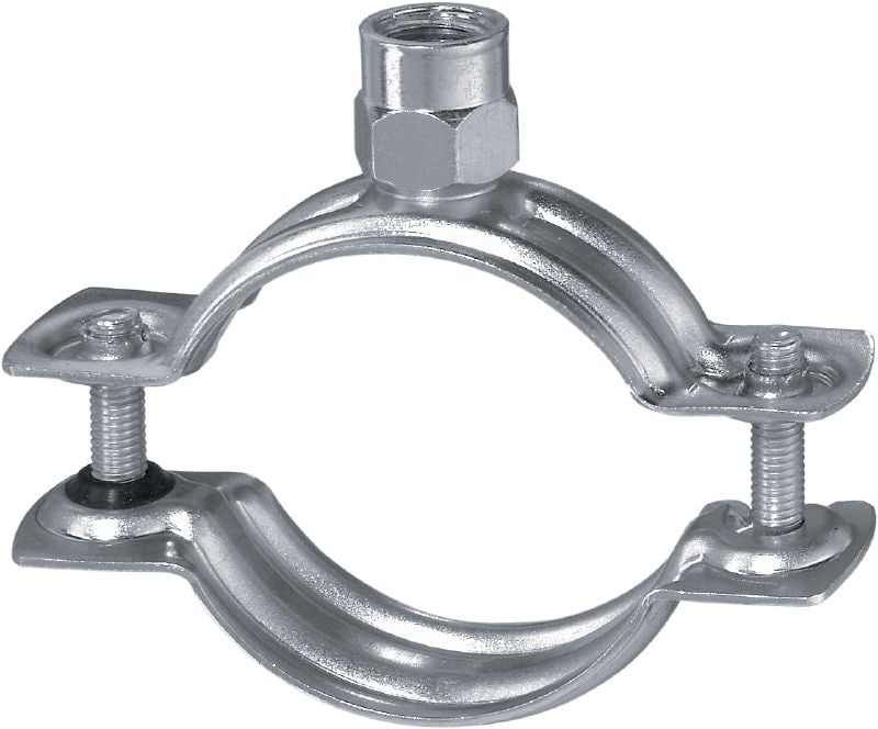 MP-H Standard galvanised pipe clamp without sound inlay for light-duty applications