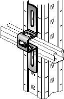MIC-MI/MQ-X Hot-dip galvanised (HDG) connector for fastening MQ strut channels perpendicular to MI girders Applications 1