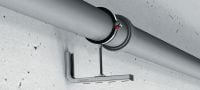 MP-U-G Quick-close low friction pipe clamp Galvanised pipe clamp with low friction inlay and quick closure for maximum productivity in medium-duty applications Applications 2