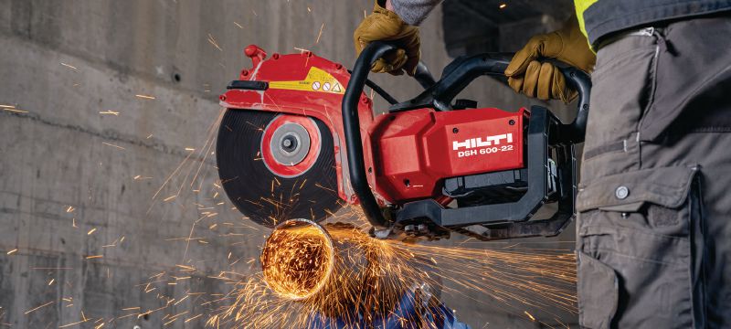 Nuron DSH 600-22 Battery cut-off saw Heavy-duty, battery-powered cordless cut-off saw for concrete, metal and masonry (Nuron battery platform) Applications 1