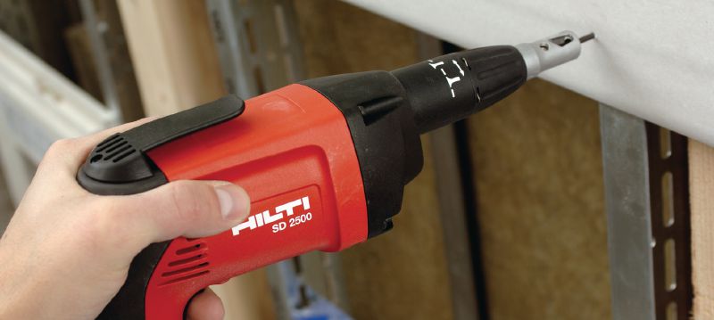 SD 2500 Drywall screwdriver Corded drywall screwdriver with 2500 rpm for wood/plasterboard applications Applications 1