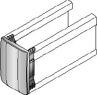 MM-E Channel end cap Channel end cap for covering the ends of Hilti MM strut channels