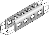 MQV-F Splice clevis Hot-dip galvanised channel connector used as a longitudinal extender for MQ strut channels