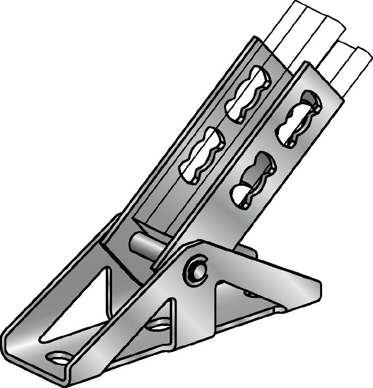 MQP-G-F Hot-dip galvanised channel foot for fastening channels to different base materials at an angle