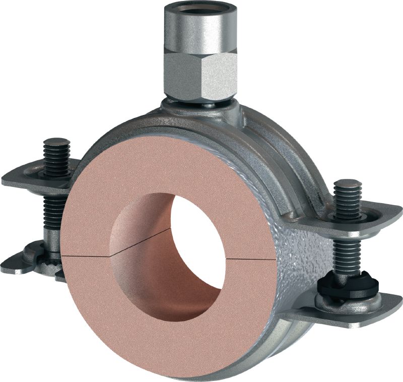 MI-CF Refrigeration pipe clamp Galvanised pipe clamp without load sharing for refrigeration applications with a variety of insulation thicknesses