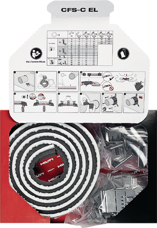 CFS-C EL firestop endless collar Solution to help create a fire and smoke barrier around pipes in non-standard configurations