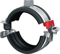 MP-U-G Quick-close low friction pipe clamp Galvanised pipe clamp with low friction inlay and quick closure for maximum productivity in medium-duty applications