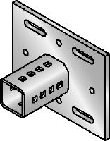 MIC-SH Baseplate (for MI-90) Hot-dip galvanised (HDG) baseplate for fastening MI-90 girders to steel for heavy-duty applications