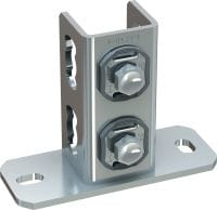MQP-41-CP Ultimate galvanised pre-assembled rail support for fastening MQ strut channels to substructures