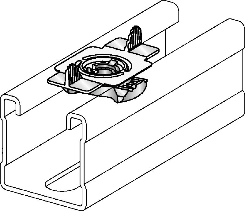 MQM-F Wing nut Hot-dip galvanised (HDG) wing nut for connecting modular support system components Applications 1