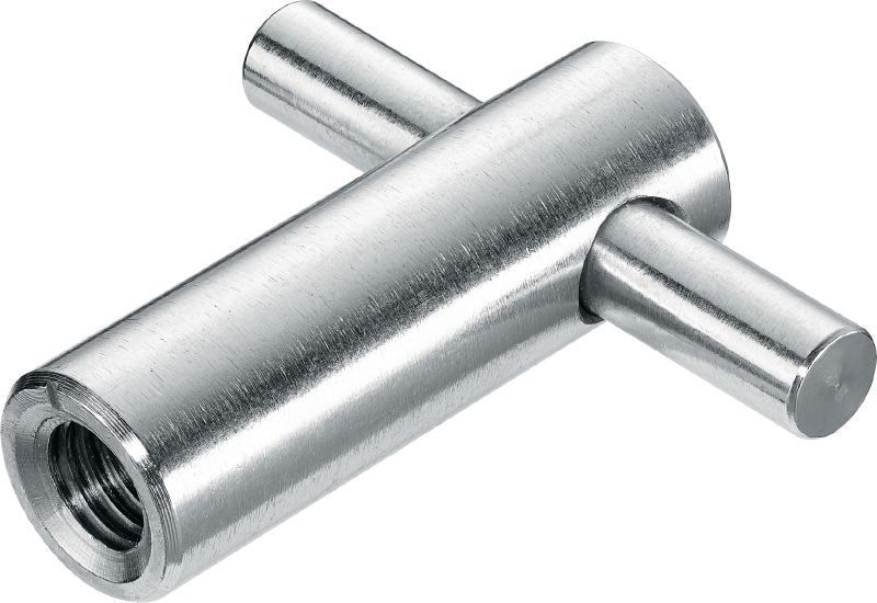 HCX-R cast-in socket (stainless steel, A4) Stainless steel cast-in socket for fastening louvres and cladding to concrete, MEP services, or access walkways for tunnels in highly corrosive environments