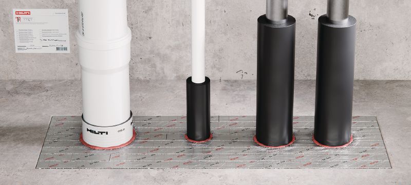 CFS-FS firestop Flexible Seal Stackable foam strips of intumescent firestop, for creating fire barriers in large openings with cables, cable trays, combustible and non-combustible pipes Applications 1