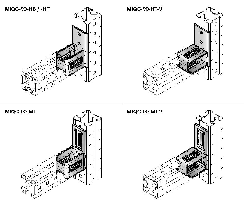 MIQC-H Hot-dip galvanised (HDG) heavy-duty connectors to connect two MIQ girders
