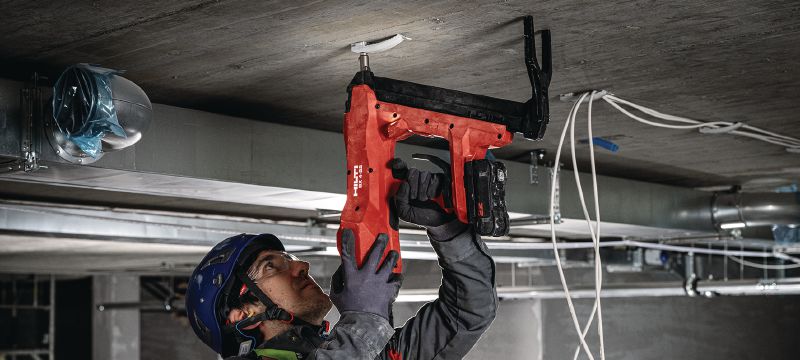 X-EKB MX (02) cable clamp Plastic cable clasp optimised for collated nails and compatible with a wide variety of fastening methods and base materials Applications 1