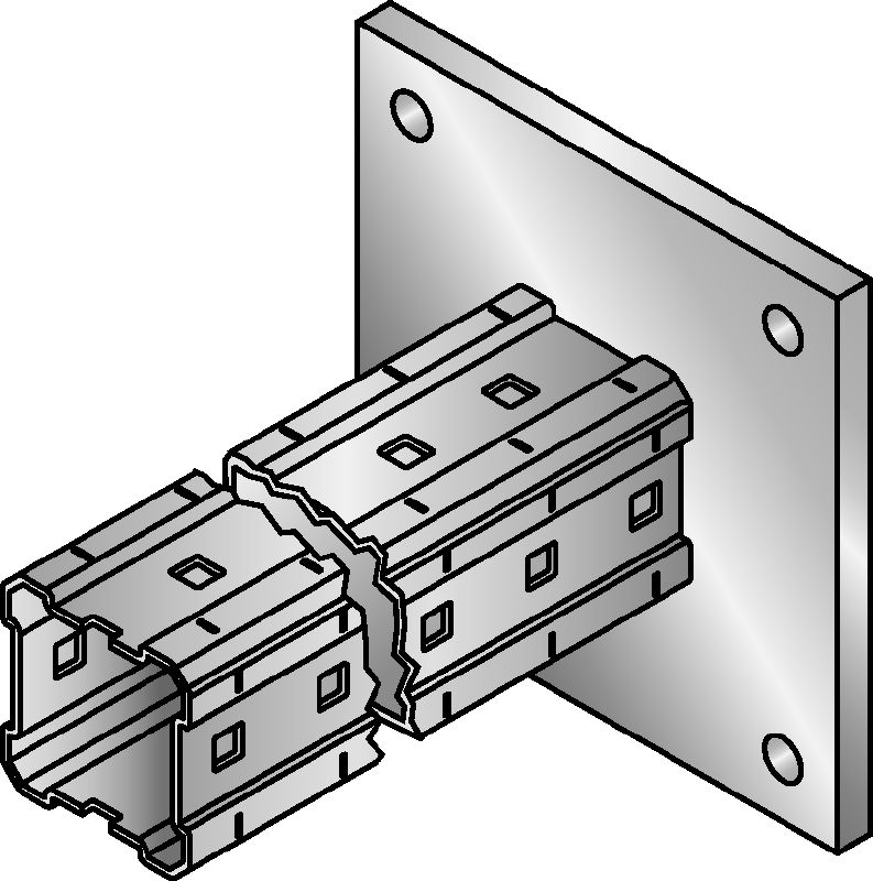 MIC-C90-DH Hot-dip galvanised (HDG) bracket for heavy-duty connections to concrete