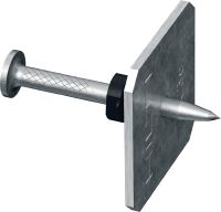X-C P8S Masonry nails with washer Premium single nail with steel washer for fastening to concrete using powder-actuated tools
