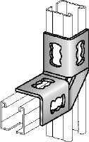 MQW-4-90 Angle Connector Galvanised 90-degree angle for connecting multiple MQ strut channels