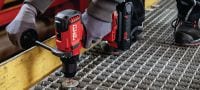 S-BT-GF HL Threaded stud Threaded screw-in stud (multilayer coated carbon steel – corrosion protection comparable to HDG) for grating and multi-purpose fastenings on steel in mildly corrosive environments. Compatible with Hilti MT installation channels Applications 3